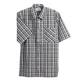 Silverts SV50700 Mens Short Sleeve Adaptive Shirts-Black Check-Large