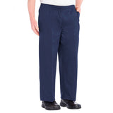 Silverts SV50790 Regular Mens Cotton Elastic Waist Pant-Navy-Large