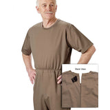 Silverts SV50830 Mens Dementia Alzheimers Anti Strip Jumpsuit-Taupe-2XL