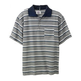 Silverts SV50910 Mens Adaptive Golf Shirt Top-Gray Stripe-Medium