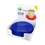 Tenura 753721402 Silicone Non-Slip Round Coaster-Blue-5.5" Diameter