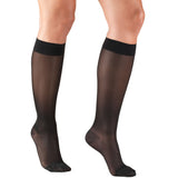 Truform 1773 Womens Lite Weight Knee Highs-15-20 Gradient-Large-Black