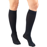 Truform 1973 Womens Rib Patten Knee High Sock-15-20 Gradient-Med-Navy
