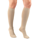 Truform 1973 Womens Rib Patten Knee High Sock-15-20 Gradient-Large-Tan