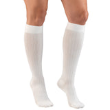 Truform 1973 Womens Rib Patten Knee High Sock-15-20 Gradient-Med-White